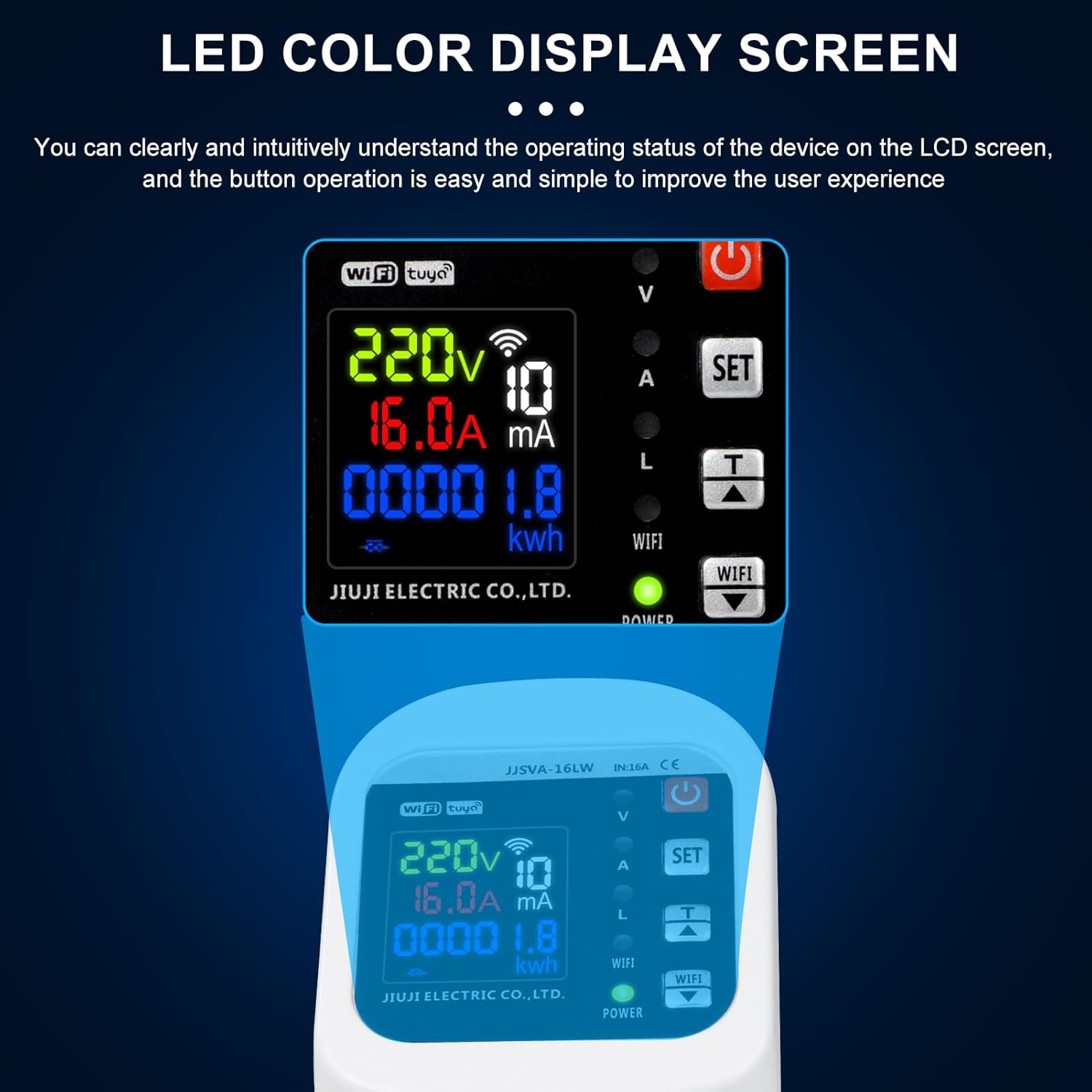 Enchufe Inteligente WiFi 16A con Monitor de Consumo Eléctrico – Medidor de Energía en Tiempo Real y Protección contra Sobretensiones – Control por App