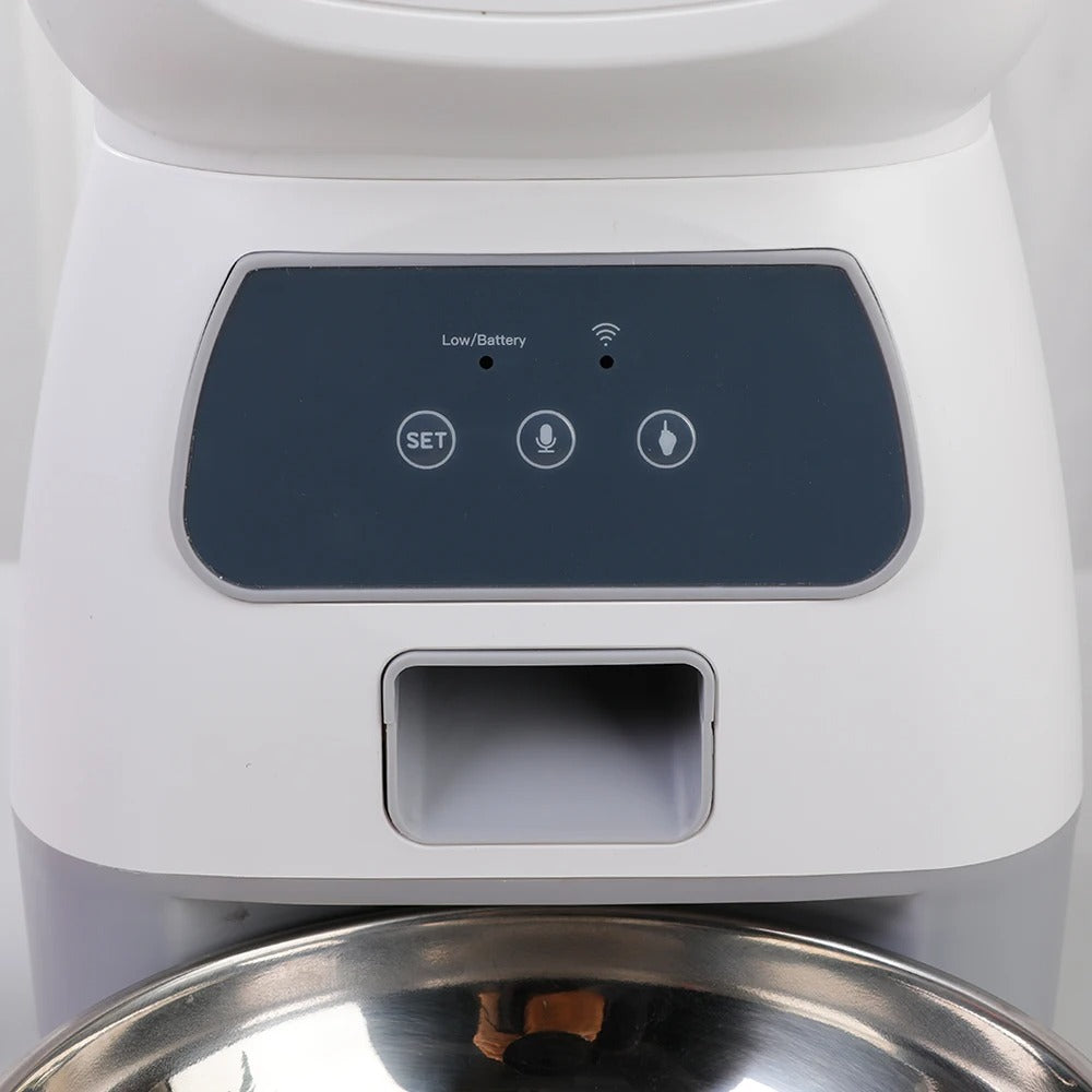 Dispensador de Comida WiFi 3.5L + Fuente de Agua 2L para Mascotas – Comedero Inteligente Programable con App y Tazón de Acero Inoxidable