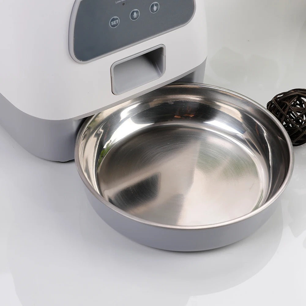 Dispensador de Comida WiFi 3.5L + Fuente de Agua 2L para Mascotas – Comedero Inteligente Programable con App y Tazón de Acero Inoxidable