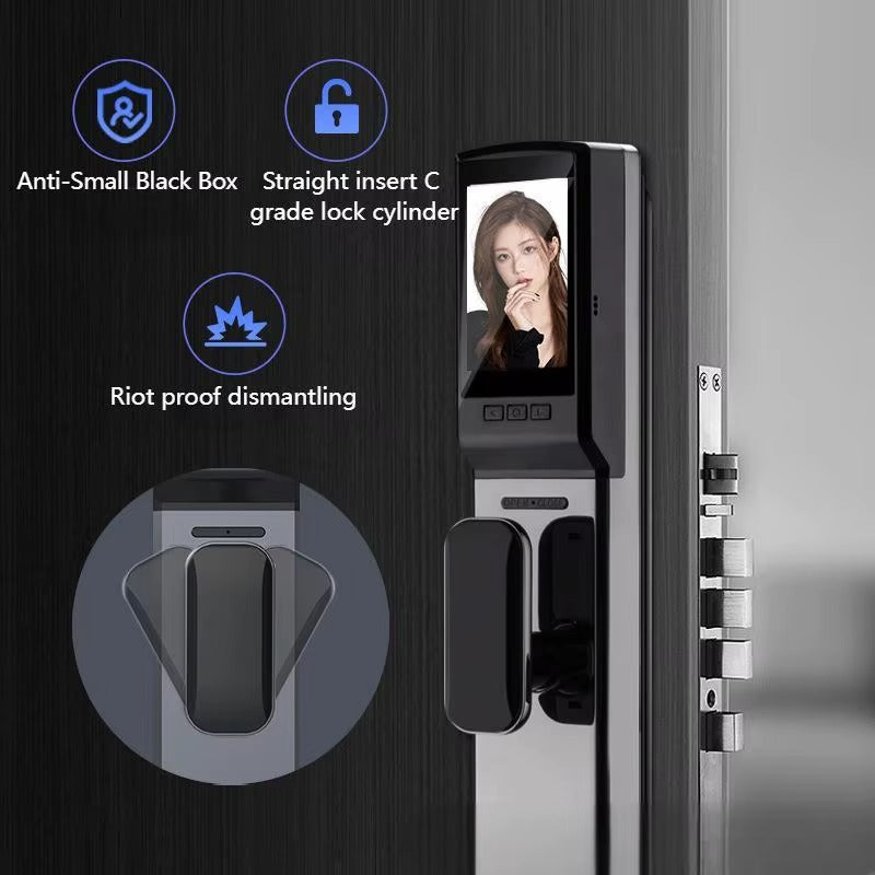Cerradura Inteligente Pro con Reconocimiento Facial 3D – Seguridad Biométrica, Acceso por Huella y Control Remoto – Blindaje Digital para tu Puerta Principal