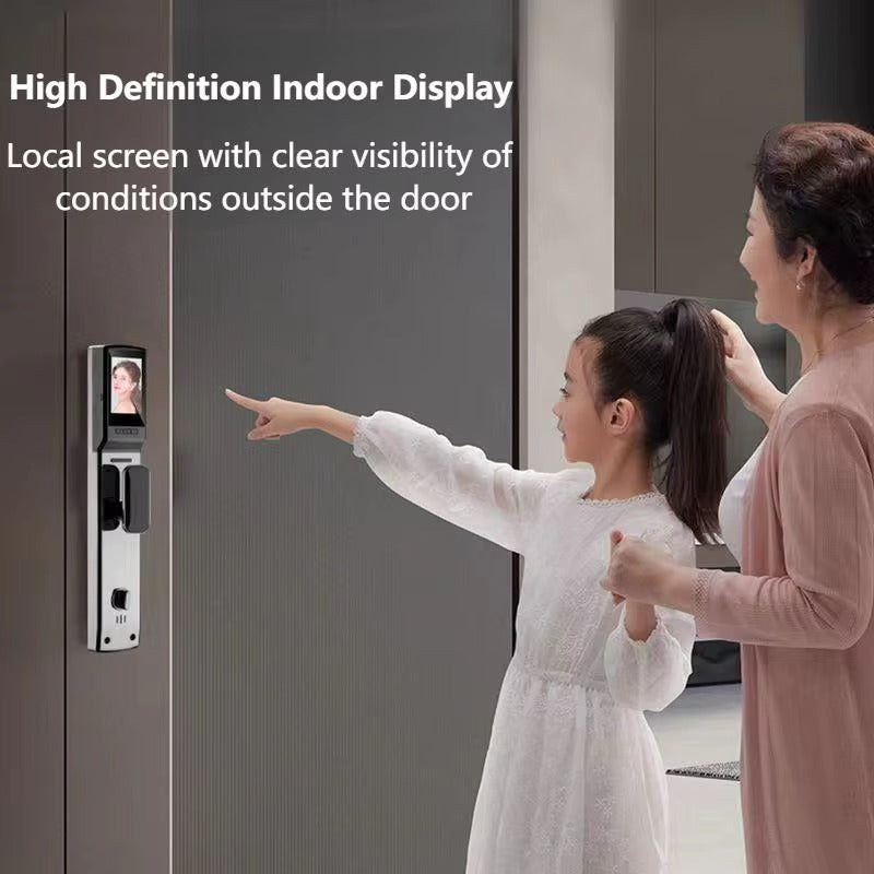 Cerradura Inteligente Pro con Reconocimiento Facial 3D – Seguridad Biométrica, Acceso por Huella y Control Remoto – Blindaje Digital para tu Puerta Principal