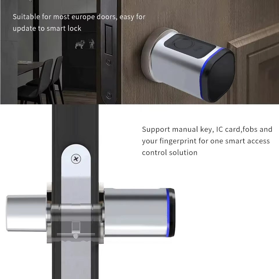 Cilindro Inteligente Pro – Cerradura Biométrica WiFi Tuya, Desbloqueo por Huella y Bluetooth – Actualización Smart para Puertas con Certificación CE