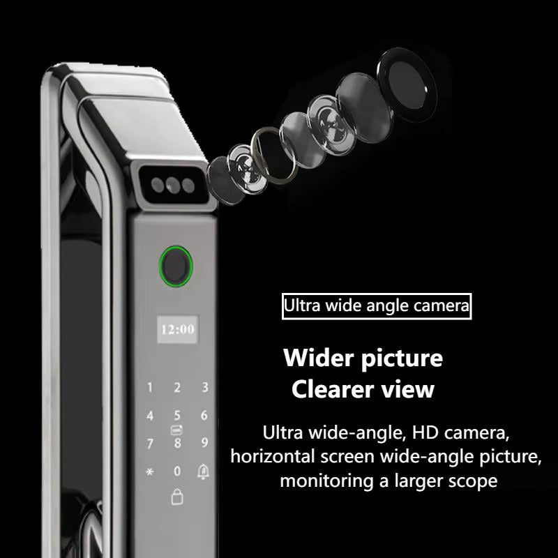 Cerradura Inteligente Pro con Reconocimiento Facial 3D – Seguridad Biométrica, Acceso por Huella y Control Remoto – Blindaje Digital para tu Puerta Principal