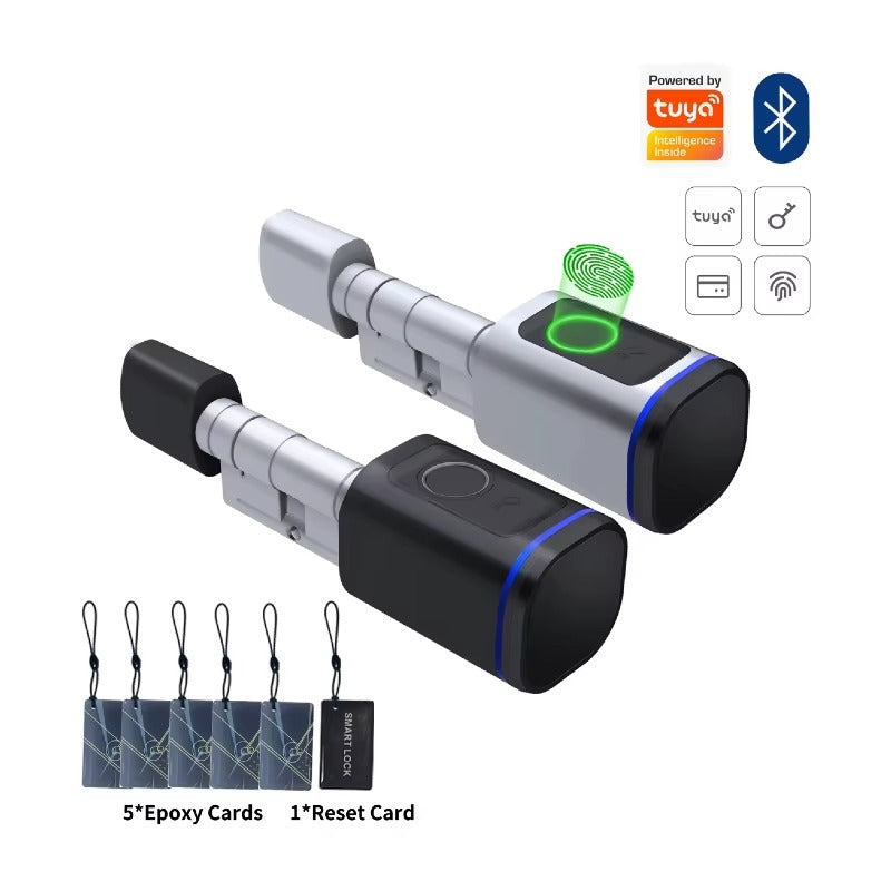 Cilindro Inteligente Pro – Cerradura Biométrica WiFi Tuya, Desbloqueo por Huella y Bluetooth – Actualización Smart para Puertas con Certificación CE