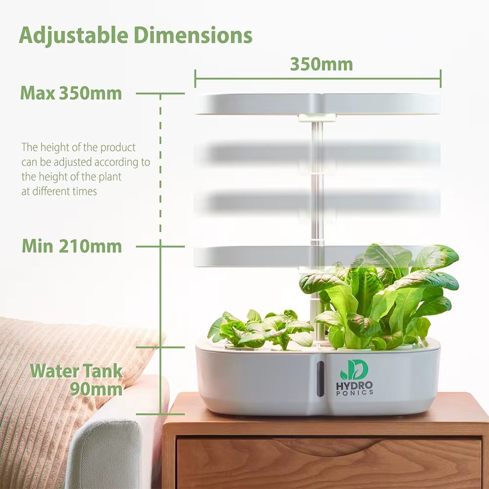 Mini Jardín Hidropónico Inteligente – Sistema de Cultivo Interior con Luz LED de Espectro Completo y Circulación Automática de Agua