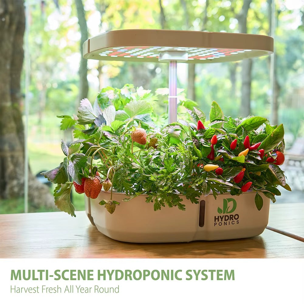 Mini Jardín Hidropónico Inteligente – Sistema de Cultivo Interior con Luz LED de Espectro Completo y Circulación Automática de Agua