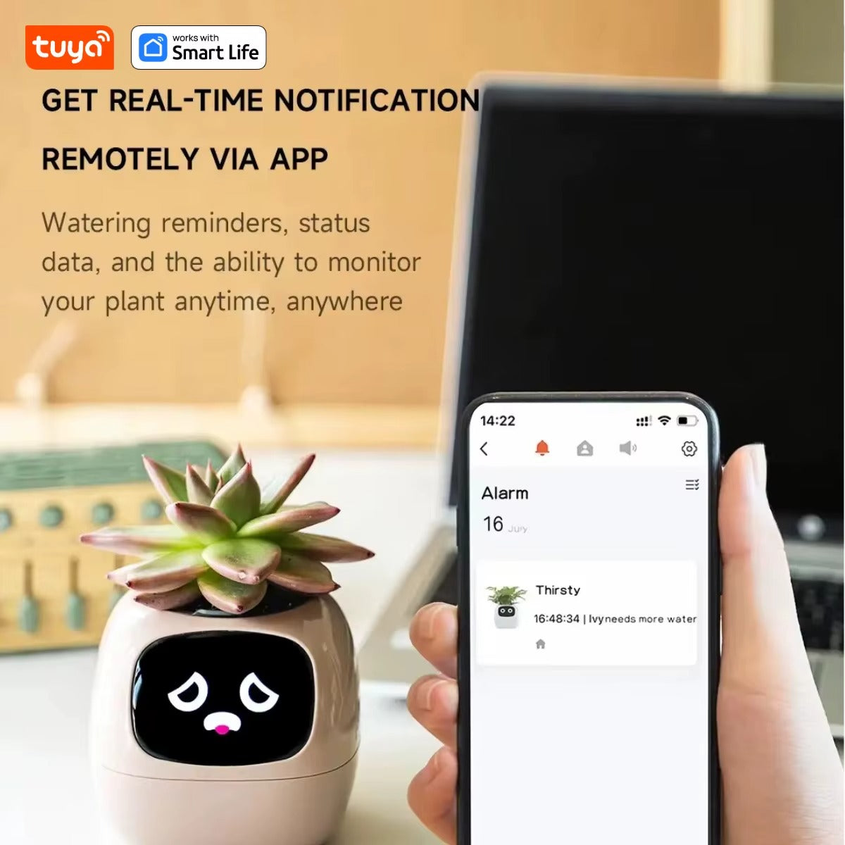 Maceta Inteligente Ivy Tuya G1 – La Mascota Digital que Cuida tus Plantas con IA, 7 Sensores de Precisión y más de 49 Expresiones Animadas