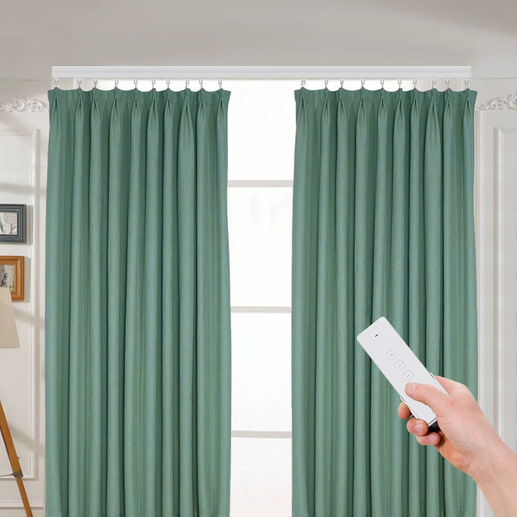 Sistema de Riel Motorizado Inteligente para Cortinas – Kit Telescópico Ajustable (2.16m a 4.2m), Control por App WiFi, Voz y Mando a Distancia