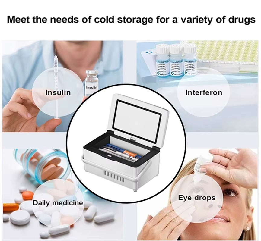 Nevera Portátil Inteligente para Insulina y Medicamentos – Gran Capacidad, Control de Temperatura de Precisión y Triple Sistema de Carga (USB/Auto/Hogar)