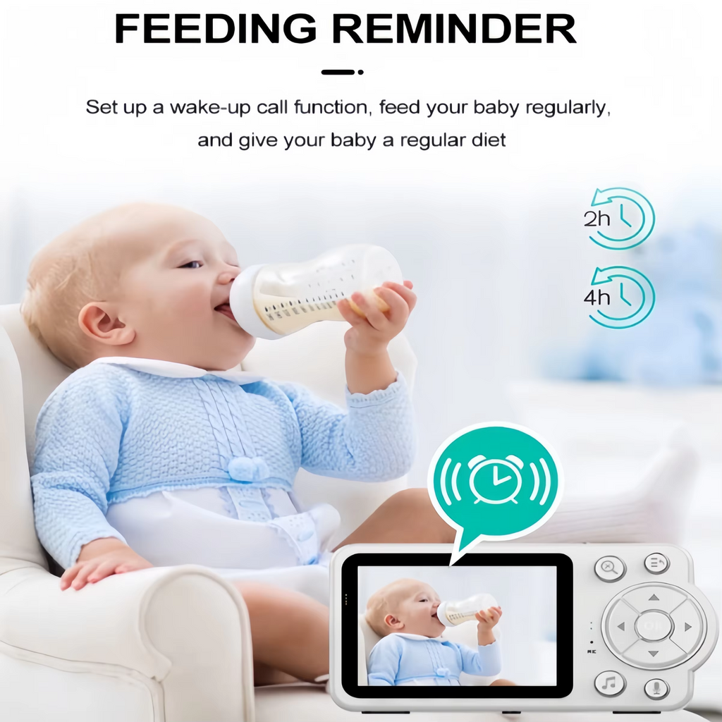Monitor de Bebé Inteligente con Pantalla de 2.8" – Cámara de Vigilancia con Audio Bidireccional, Visión Nocturna y Sensores de Clima (Temperatura/Humedad)