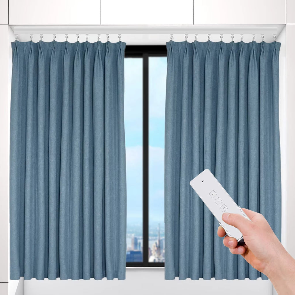 Sistema de Riel Motorizado Inteligente para Cortinas – Kit Telescópico Ajustable (2.16m a 4.2m), Control por App WiFi, Voz y Mando a Distancia