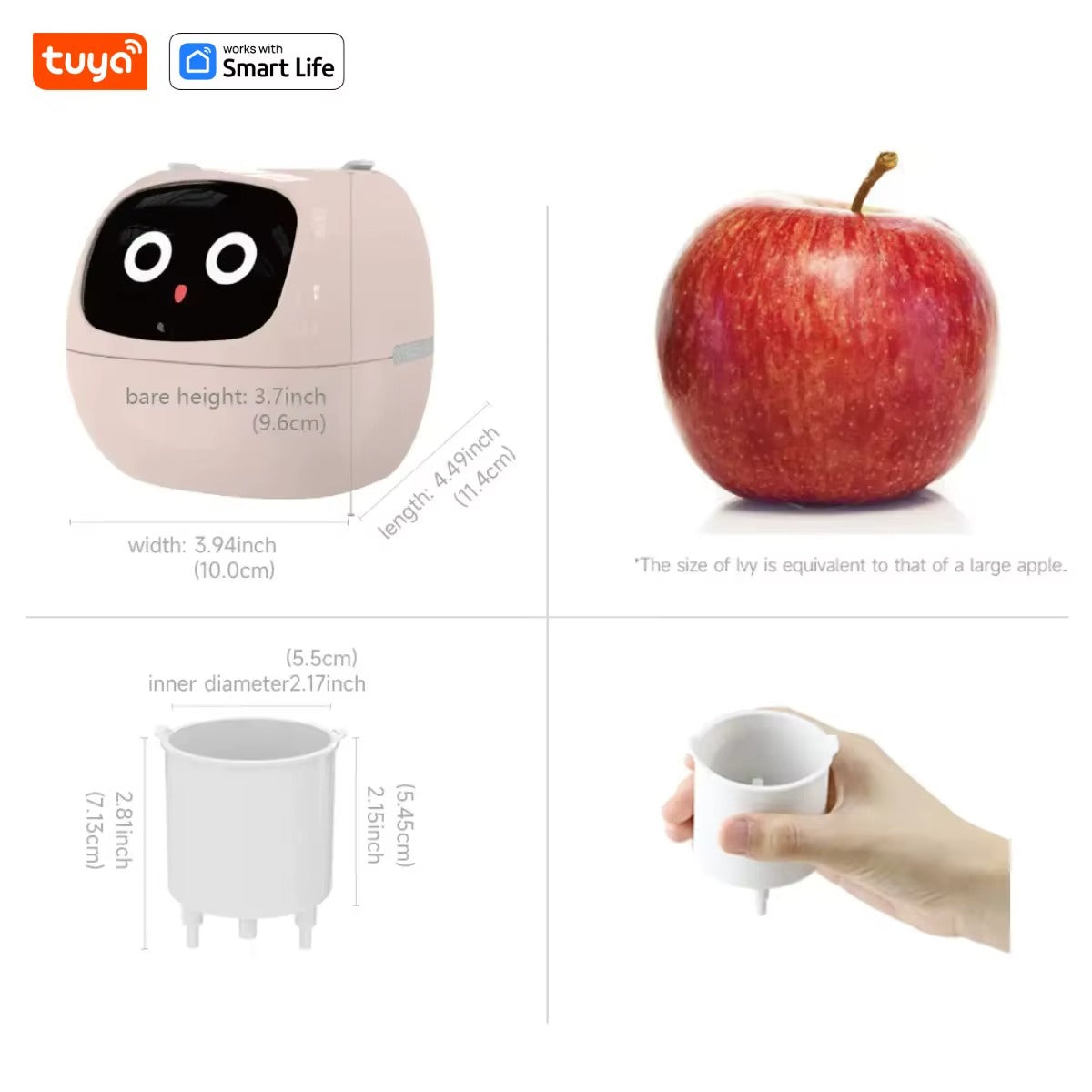 Maceta Inteligente Ivy Tuya G1 – La Mascota Digital que Cuida tus Plantas con IA, 7 Sensores de Precisión y más de 49 Expresiones Animadas