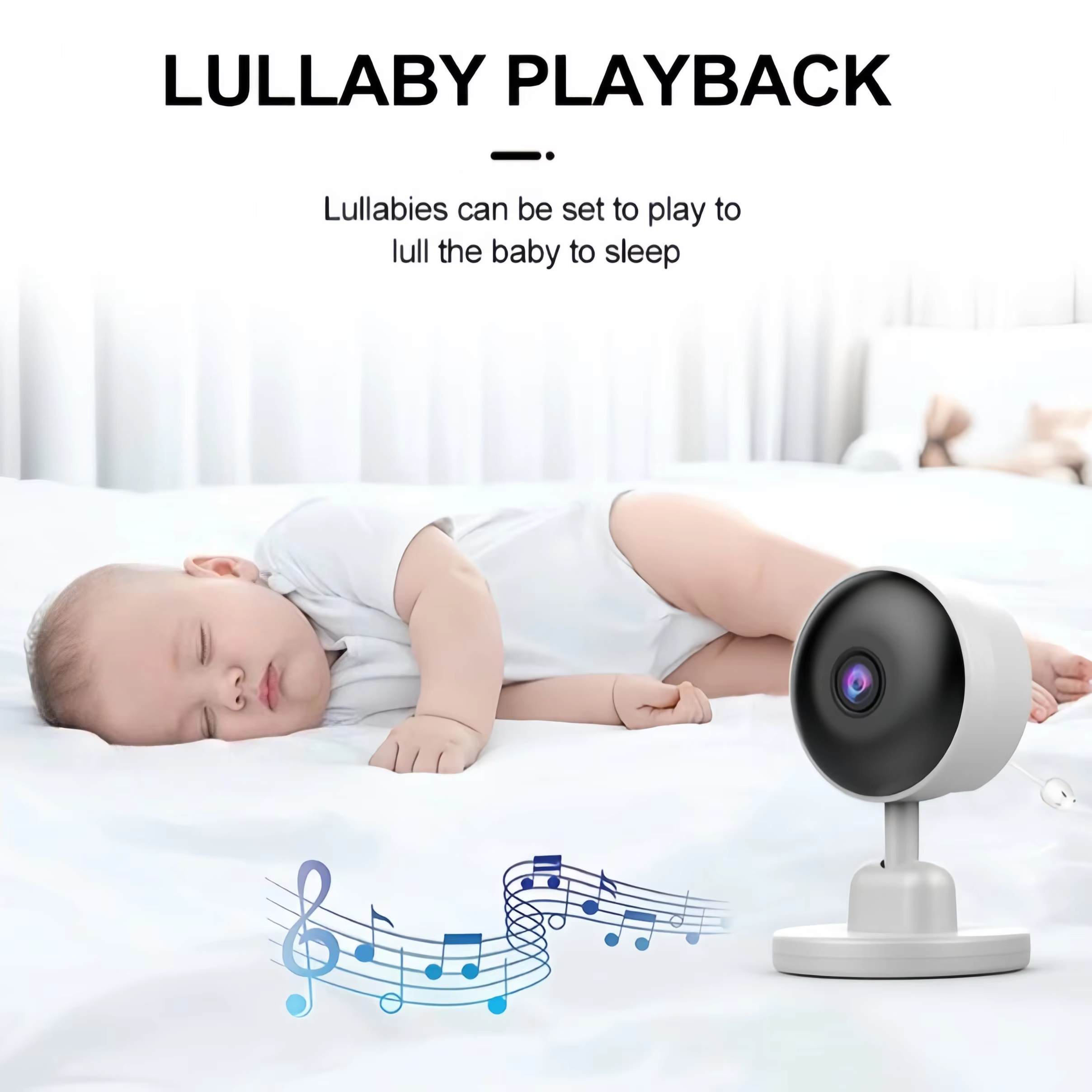 Monitor de Bebé Inteligente con Pantalla de 2.8" – Cámara de Vigilancia con Audio Bidireccional, Visión Nocturna y Sensores de Clima (Temperatura/Humedad)