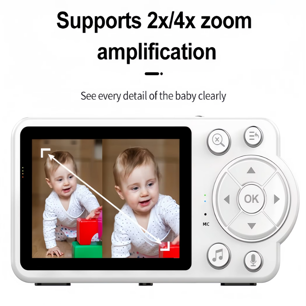 Monitor de Bebé Inteligente con Pantalla de 2.8" – Cámara de Vigilancia con Audio Bidireccional, Visión Nocturna y Sensores de Clima (Temperatura/Humedad)